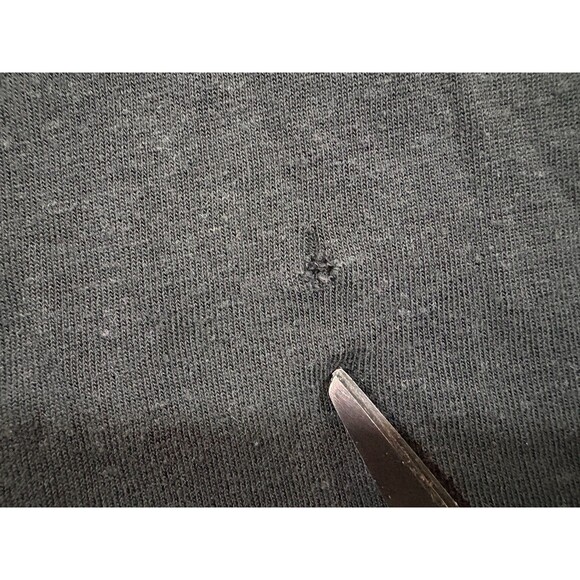 Reformation Black Tencel Linen Blend T-Shirt Crew Tee Top Womens Sz M USA Flaw - Picture 3 of 8